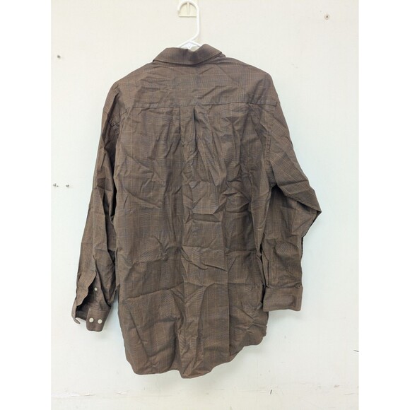 Jos A Bank Traveler's Collection Men's Brown Dress Shirt Size M 100% Cotton - Picture 2 of 13
